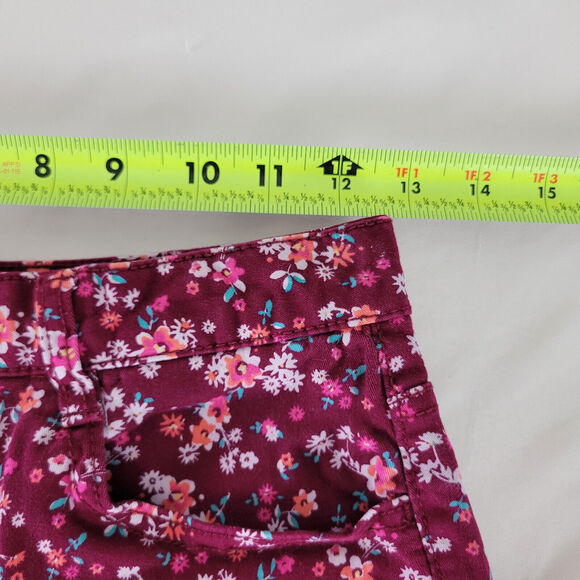 SO Shorts Juniors 7 Multicolor Mid Rise Womens Colorful Floral Pockets Maroon - Picture 4 of 14